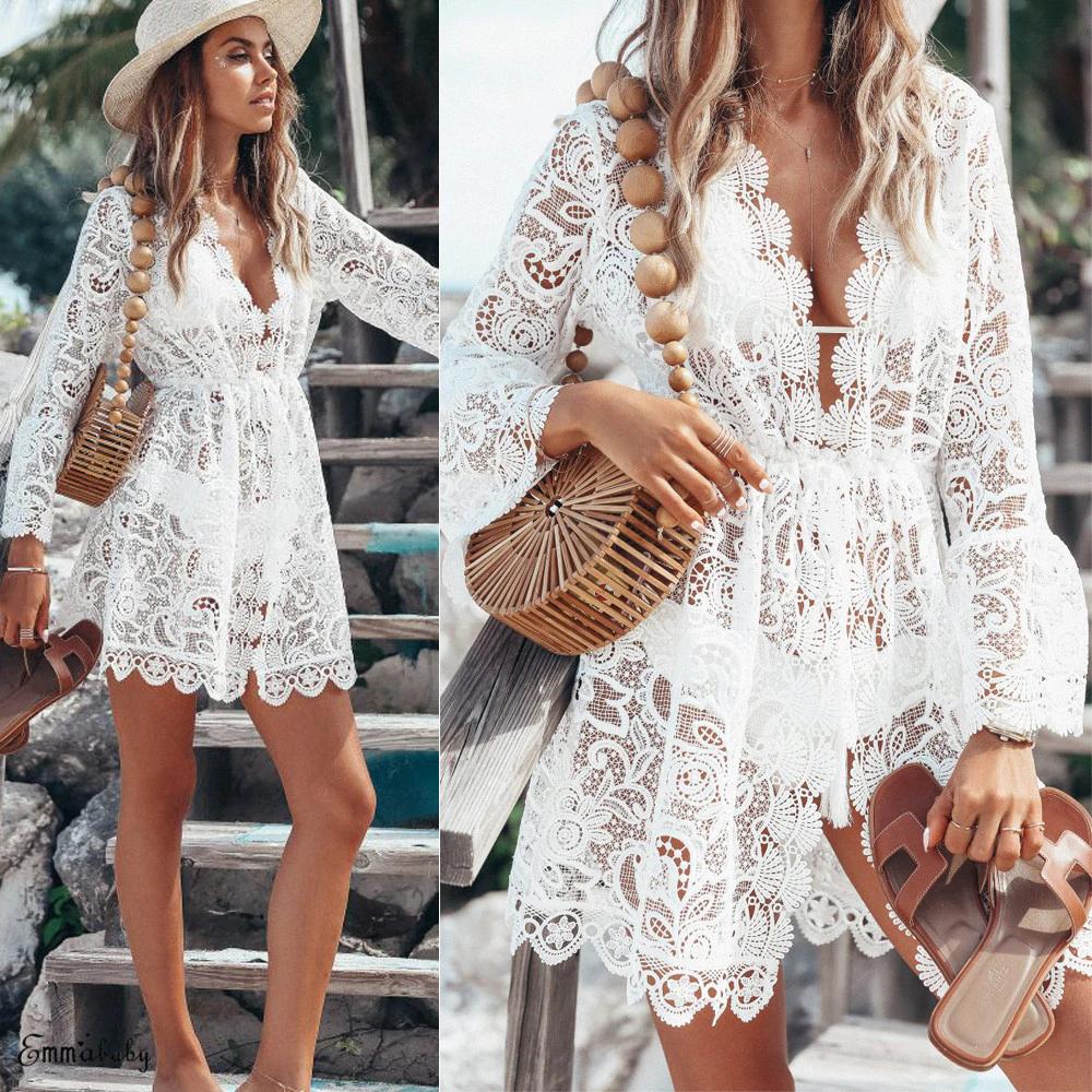 white cover up dress