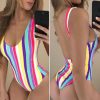 Colorful Striped One Piece Swimsuit