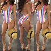 Colorful Striped One Piece Swimsuit