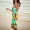 Green Bohemian Beach Dress Summer Cover Up