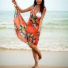 Orange Bohemian Beach Dress Summer Cover Up