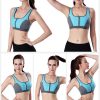 Blue Sports Bra with Front Zipper