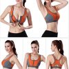 Orange Sports Bra with Front Zipper